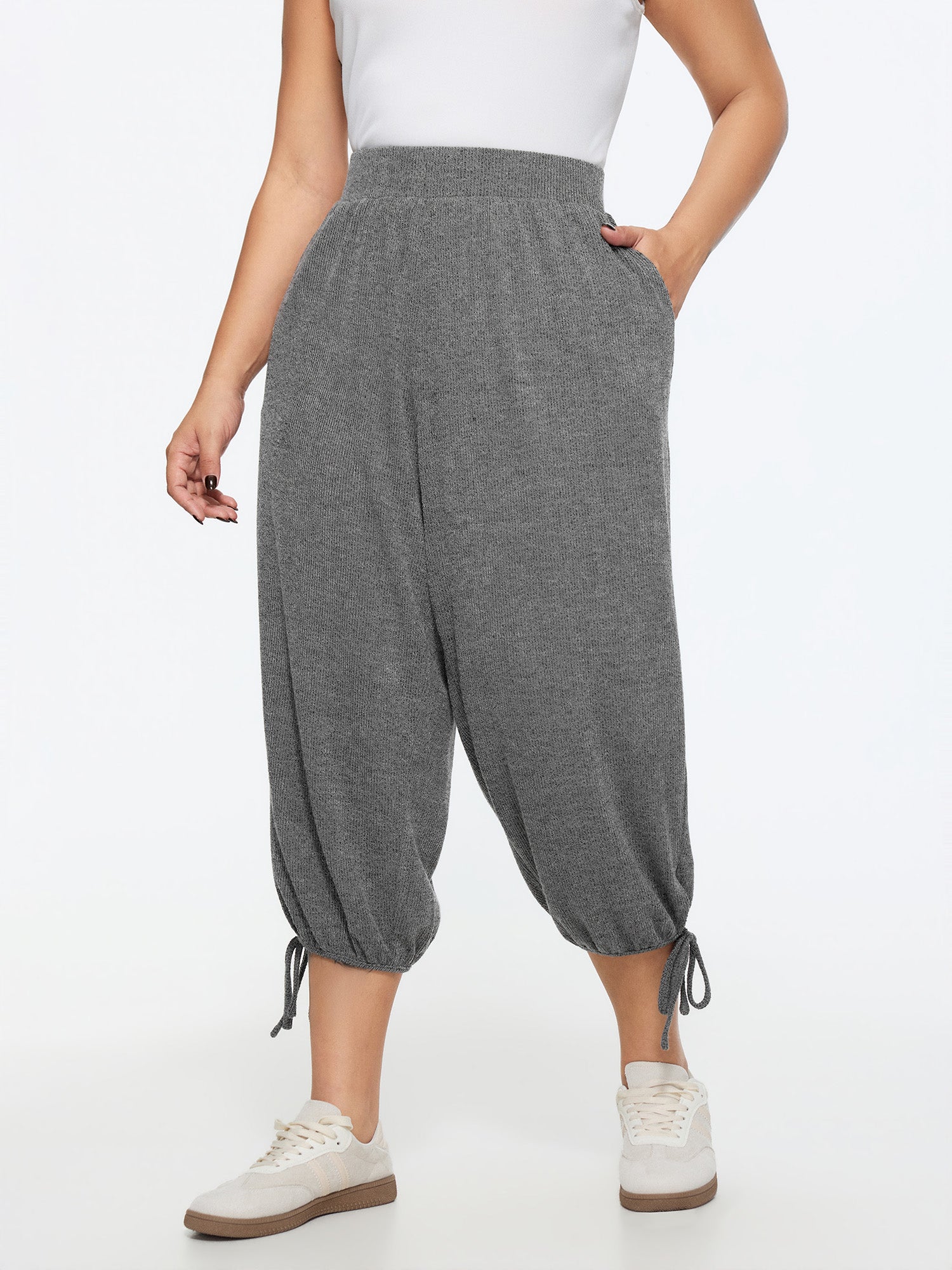 Stretchy Wide Waistband Jogger Pants