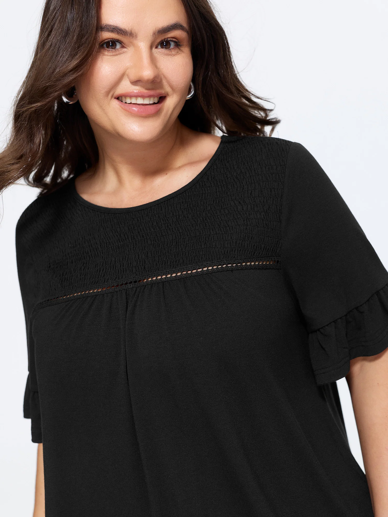 Supersoft Stretchy Cut Out Curved Hem Top