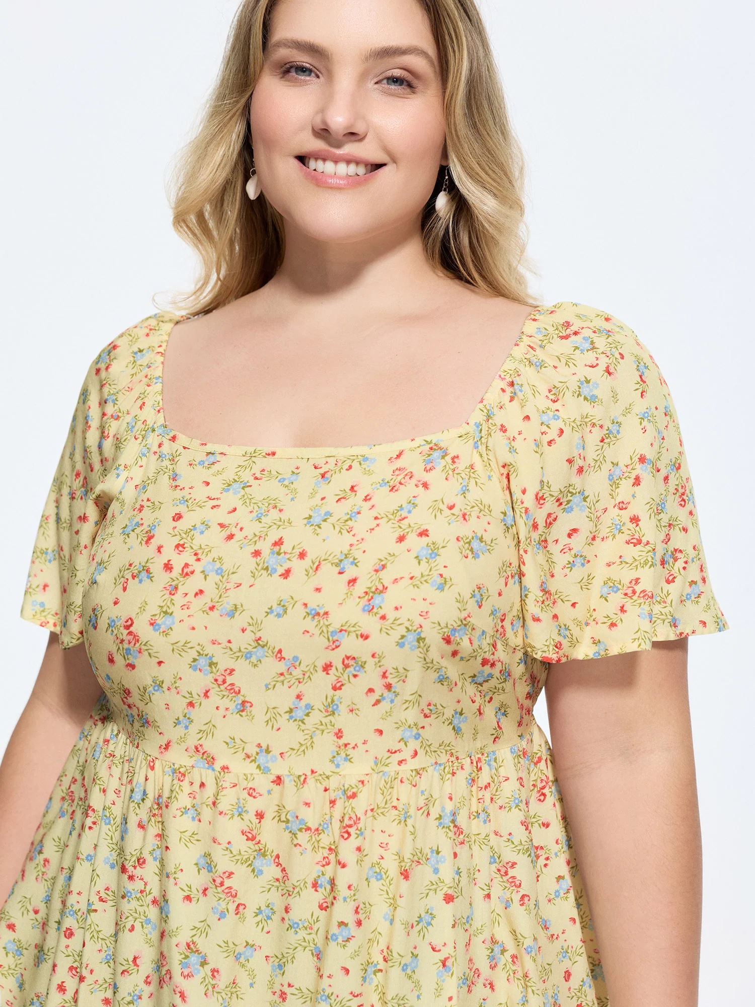 Supersoft Floral Print Fit And Flare Blouse