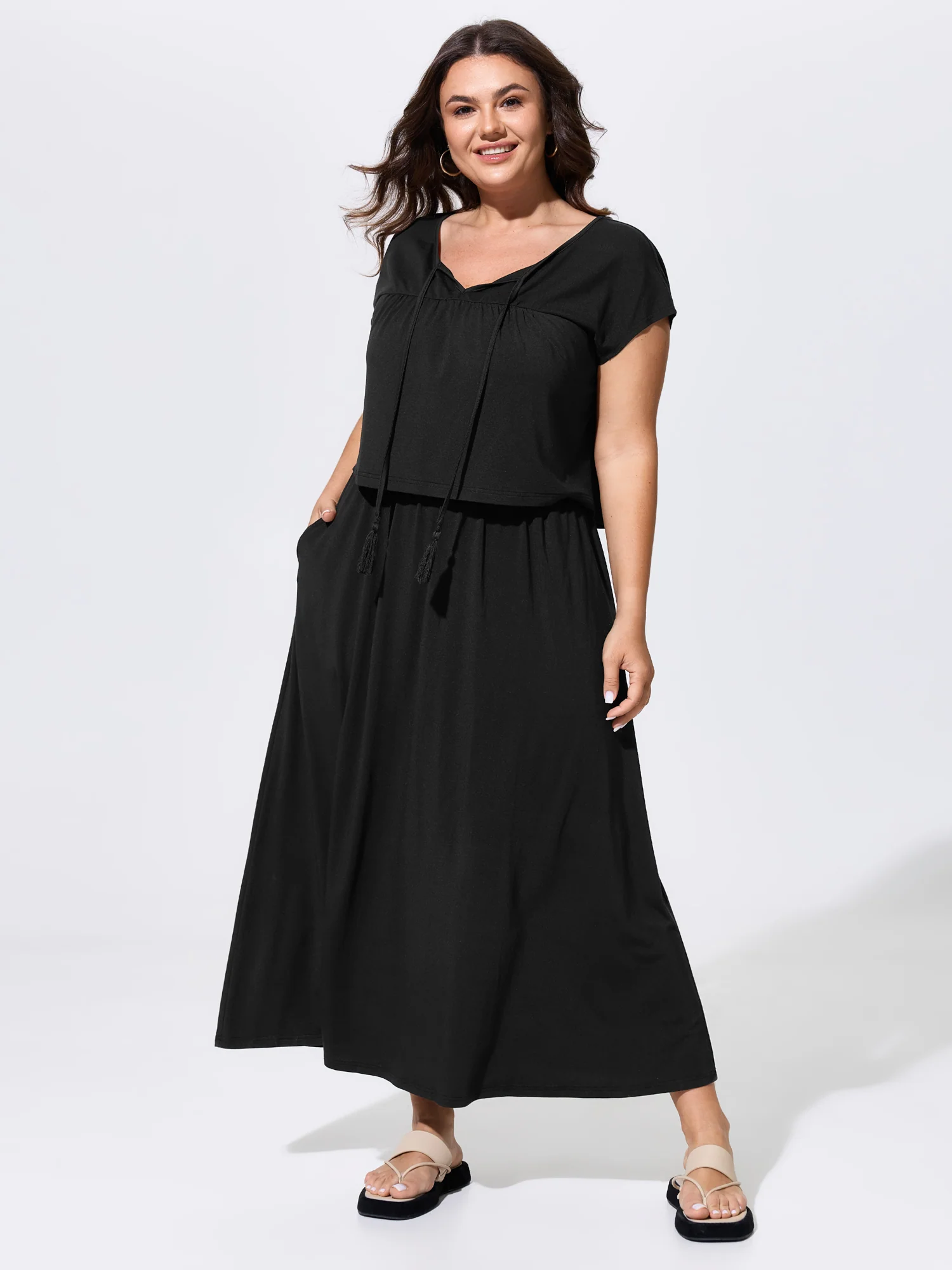 Supersoft Pockets Flowy Maxi Skirt