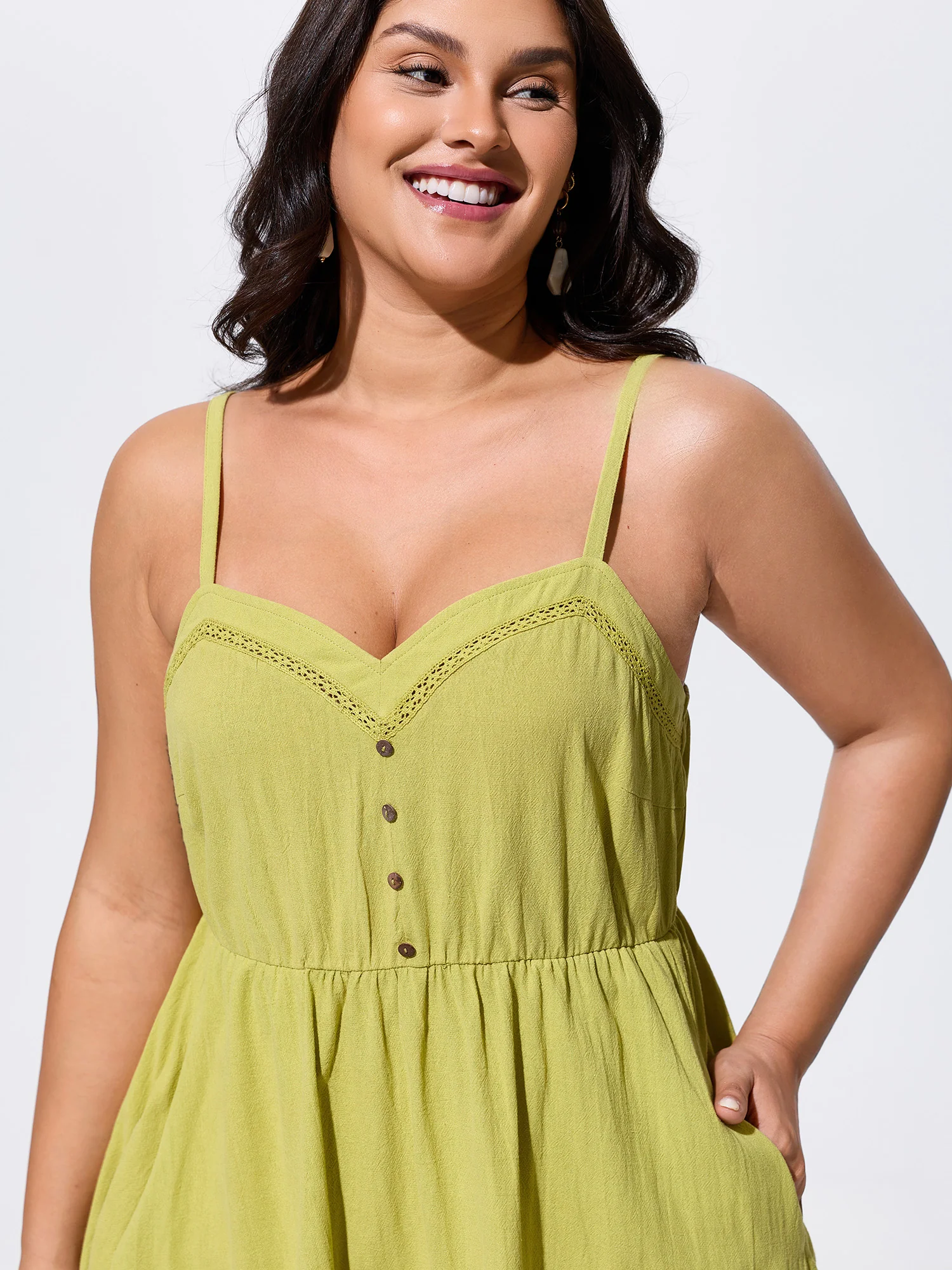 Cotton Sweetheart Neckline Tiered Sleeveless Mini Dress