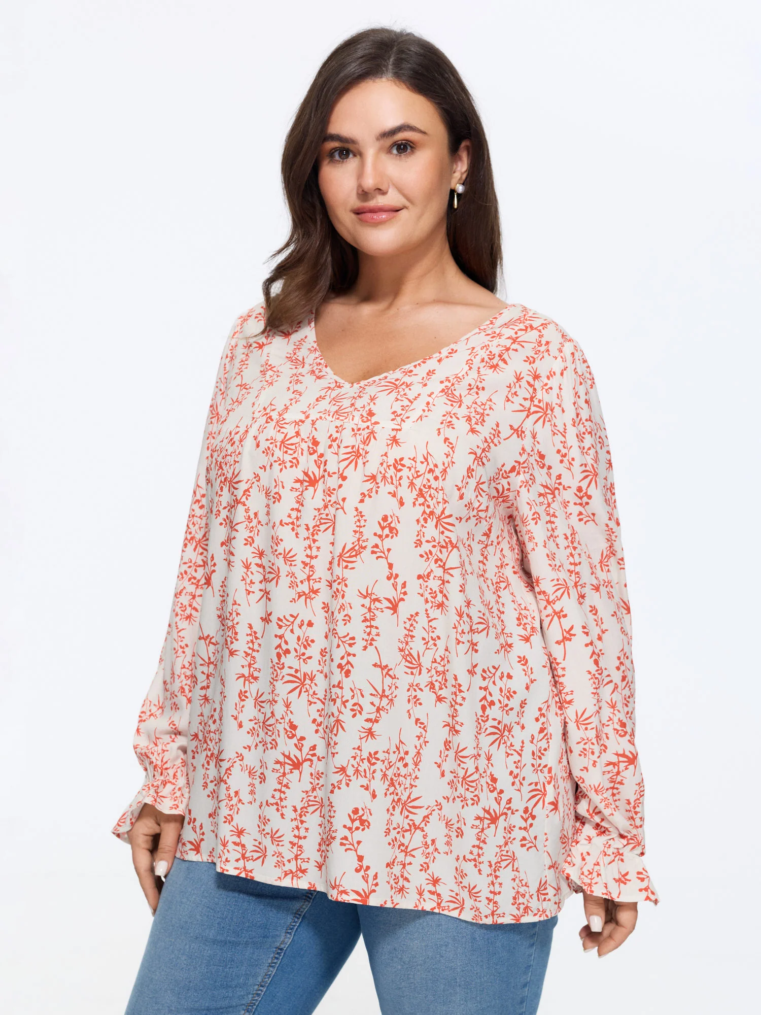 Floral Print Long Sleeve Blouse