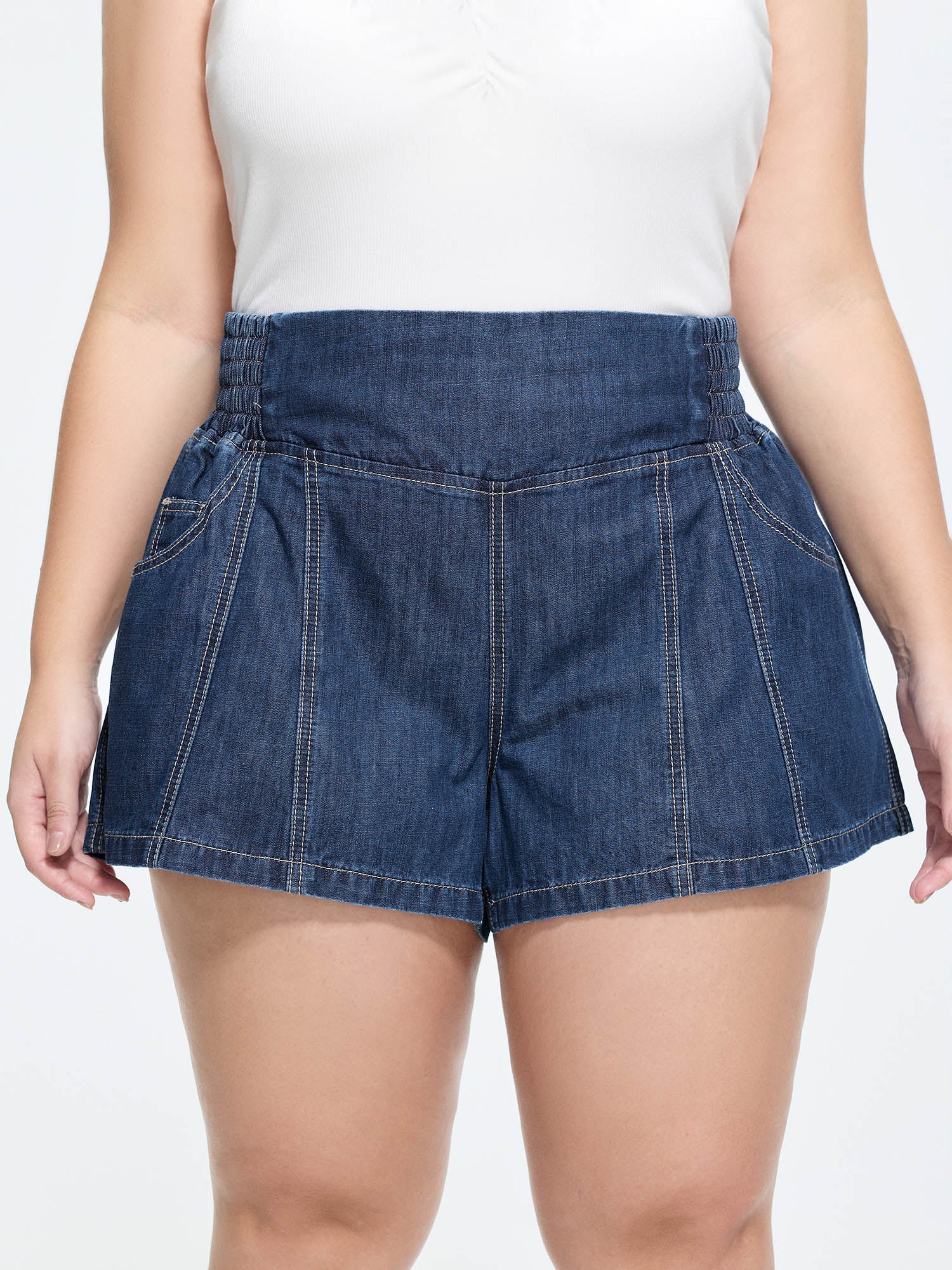 Supersoft Wide Waistband Denim Shorts