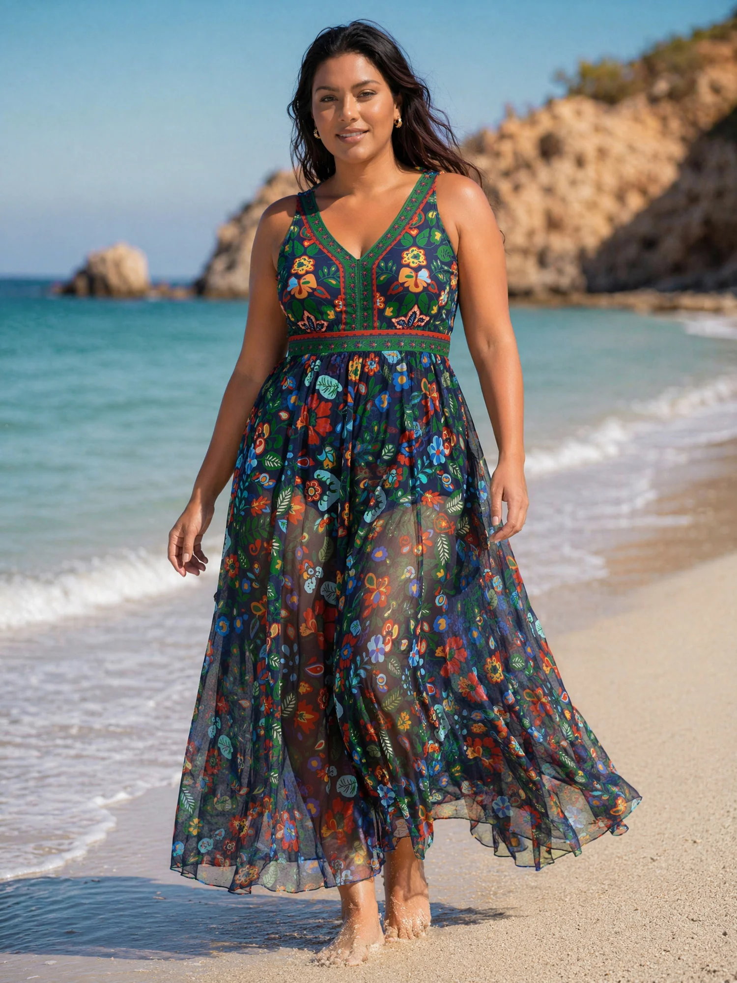 Two-Piece Tummy-Control Sarong Swimsuit