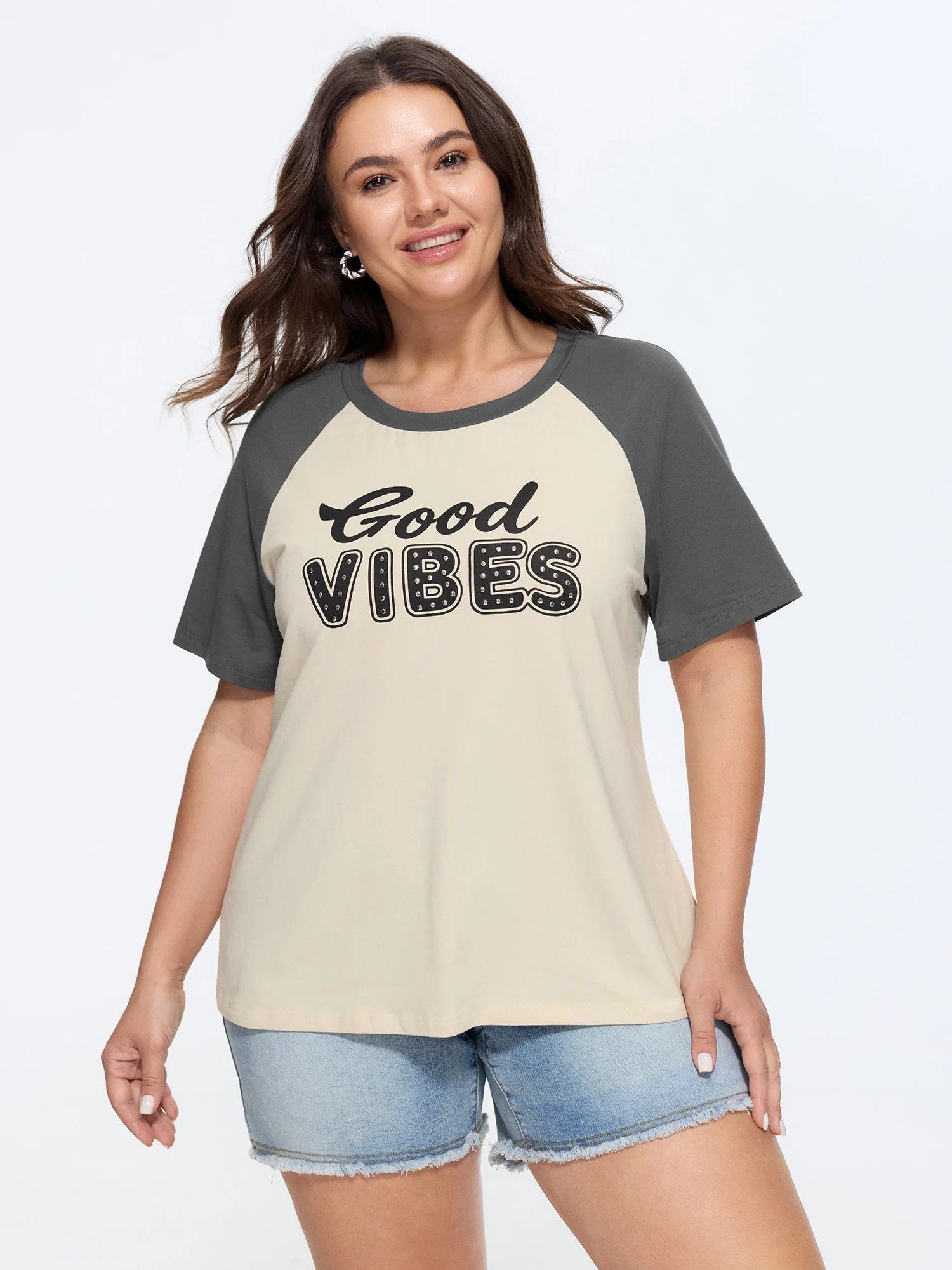 Cotton Good Vibes Raglan Sleeve T-Shirt