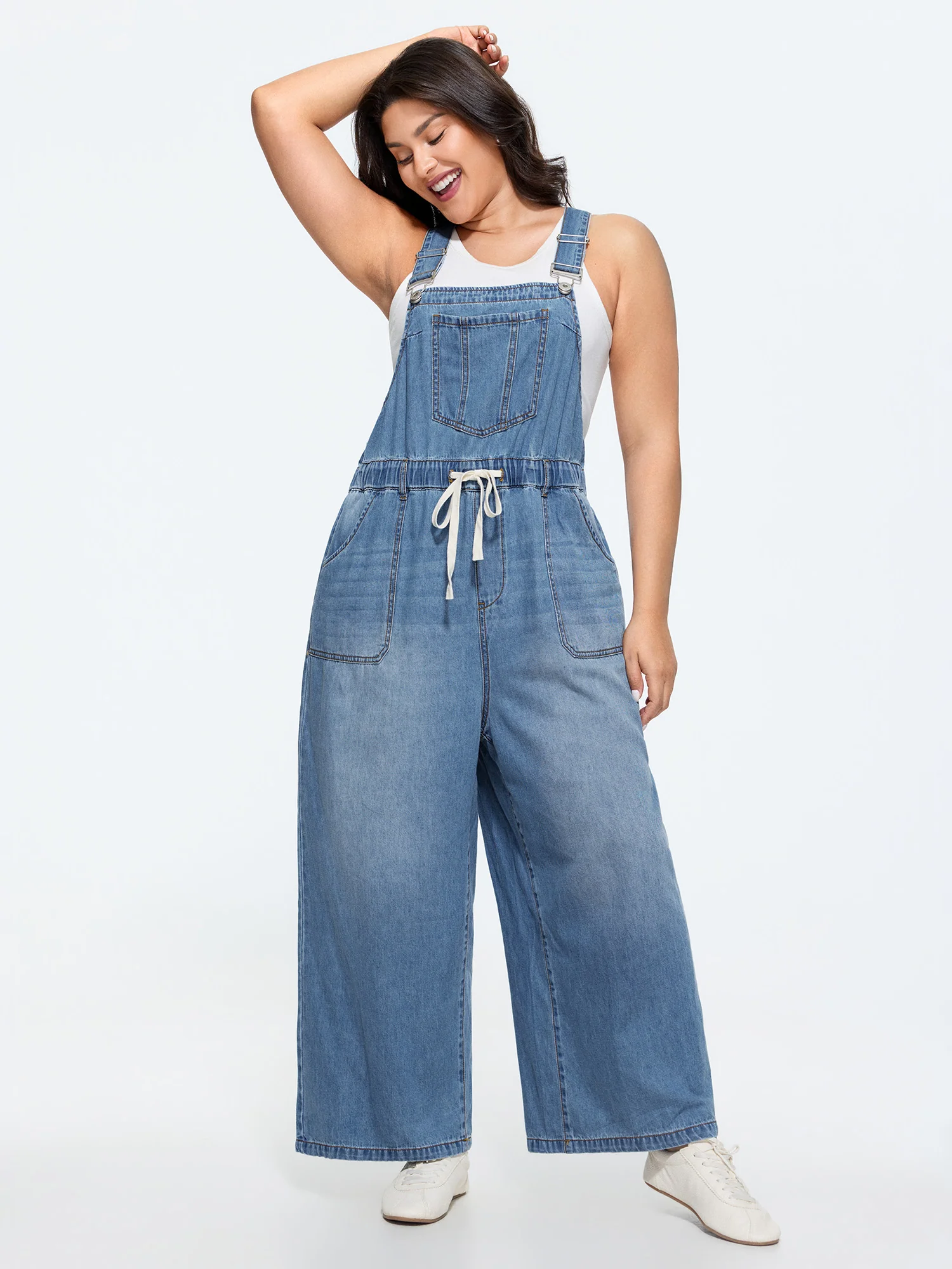 Supersoft Drawstring Waist Wide Leg Jumpsuit