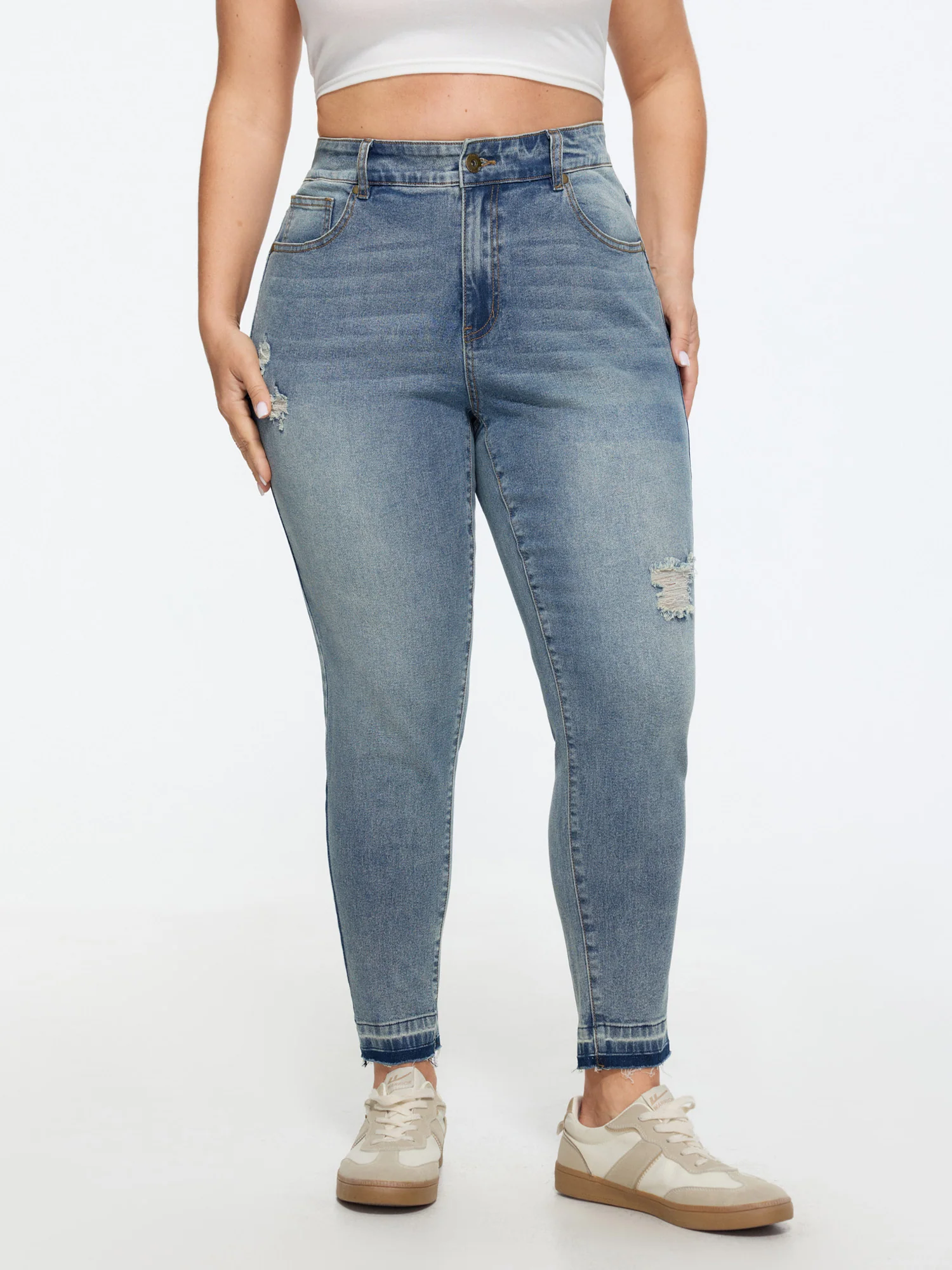 Stretchy Mid-Rise Sculpting-Fit Jeans